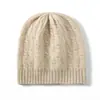 Cachemira otoño e invierno nuevo mujer alta gama color sólido tejido cálido moda patrón de onda pesada trenzado casual sombrero grueso