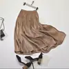 Falda mercerizada mujer verano última cómoda talla grande fresca falda línea A elegante ajustada cintura elástica falda de longitud media