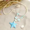 Colar de Estrela-do-Mar em Cerâmica para Mulheres, Estilo Nicho Resort, Vibe Praiana, Corrente para Clavícula, Corrente para Suéter, Atacado de Acessórios, Início da Primavera