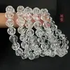 Pulseira de Contas Oito Lados de Cristal Branco Natural Atrai-Riqueza DIY Joias Originais Contas de Abacaxi Contas Soltas Contas Espaçadoras Acessórios