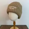 Gorros de Lana Bordados con Letras de Moda para Hombres y Mujeres, Cálidos para Otoño e Invierno, para Circunferencia de Cabeza Grande, con Protección para Orejas, Gorros de Punto