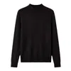 Novedades para otoño e invierno 2026: Suéter básico de punto medio con cuello semialto, 5% cachemira, holgado y estiliza, con un tacto relajado, suéter de lana Puyuan para mujer