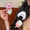 Cabeza de Cerdo Súper Linda Bolas de Arroz Helado Velcro Dulce Niña Joven Cabello Despeinado Flequillo Suelto Adhesivo Organizador