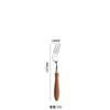 Aço inoxidável asa de frango cabo de madeira bambu faca garfo colher talheres ocidentais Amazon novo cabo de bambu aço inoxidável faca garfo colher talheres