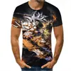 Nueva Tendencia de Explosiones en AliExpress Súper Popular Animación Serie Dragon Ball Camiseta para Hombre Impresión Digital 3D Fabricantes de Origen
