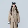 Chaqueta de Esquí para Mujeres y Hombres, Impermeable para Snowboard, Engrosada, Completamente Sellada, Traje de Nieve Profesional, Bloques de Color, Doble Tabla 3L