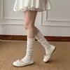 Cubiertas de Calcetines para Primavera y Otoño, Calentadores de Piernas sin Pies Estilo Miu para Mujer, Calcetines Grises de Algodón, Calcetines Transpirables para Pantorrilla con Borde Enrollado Combinados con Pantuflas