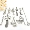 Nuevo Pulsera China Borla Estilo Étnico Colgante Calabaza Lazo Dosel de Loto Colgante de Cristal Pulsera de Plata Antigua Accesorios