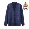 Servicio de Dropshipping: Cárdigan de Otoño e Invierno para Hombres de Mediana Edad y Mayores, Chaqueta Cárdigan Suéter de Manga Larga Forrada de Polar, Top Estilo Abuelo