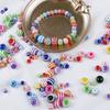 Cuentas oblatas rayadas de resina de 6-10 mm, pulsera hecha a mano con cuentas DIY, accesorios de joyería con cuentas, cadena para carcasa de teléfono móvil
