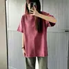 Camiseta de manga corta de algodón pesado vintage lavado estilo europeo y americano para hombre y mujer, verano oversize retro americano de manga corta