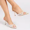 En los Pies y Enamorada Nuevas Sandalias de Verano para Mujer, Tacones Altos, Tacones de Aguja, Sandalias de Punta Abierta