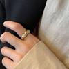 Anillo de textura de papel de estaño irregular de nicho estilo coreano para mujer, diseño de alta gama, versátil, lujo ligero, anillo de plata de ley 925