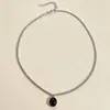 Colar de Pedra da Lua e Água-Marinha para Mulheres, Estilo Novo de Nicho, Luxo Leve, Corrente de Clavícula Única, Corrente de Osso de Cobra, Acessório de Corrente para Suéter