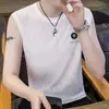 Chaleco de Hielo de Seda de Verano para Hombre Camiseta sin Mangas Delgada Transpirable de Secado Rápido Top Camiseta Deportiva sin Mangas Fitness Moderna
