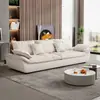 Sofá de Lujo Ligero Estilo Italiano en Tejido Técnico para Salas Pequeñas, Sofá Recto de Tres Plazas Minimalista Moderno Forma de Velero