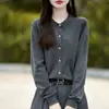Cárdigan de lana fina estilo francés con cuello de muñeca dulce y bloques de color, chaqueta de punto juvenil para niña, top versátil para primavera y otoño