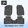 Adecuado para VW CROSS 2025-2026 Alfombrillas de piso y alfombrilla de maletero 3D para todo clima de TPE