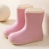 Sapatos de chuva com forro de lã da moda transfronteiriça, tubo curto feminino, cinto de vento fofo para estudantes, sapatos quentes de água, sapatos de borracha à prova d'água para mulheres