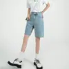 Verano 2022 nueva moda ins shorts rectos de mezclilla para mujer diseño holgado finos de cintura alta