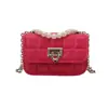 Mini Bolso Simple Pequeño Estilo Coreano, Bolso Cuadrado Pequeño de Perlas Retro a la Moda, Bolso Cruzado Nuevo Casual de Moda con Cadena