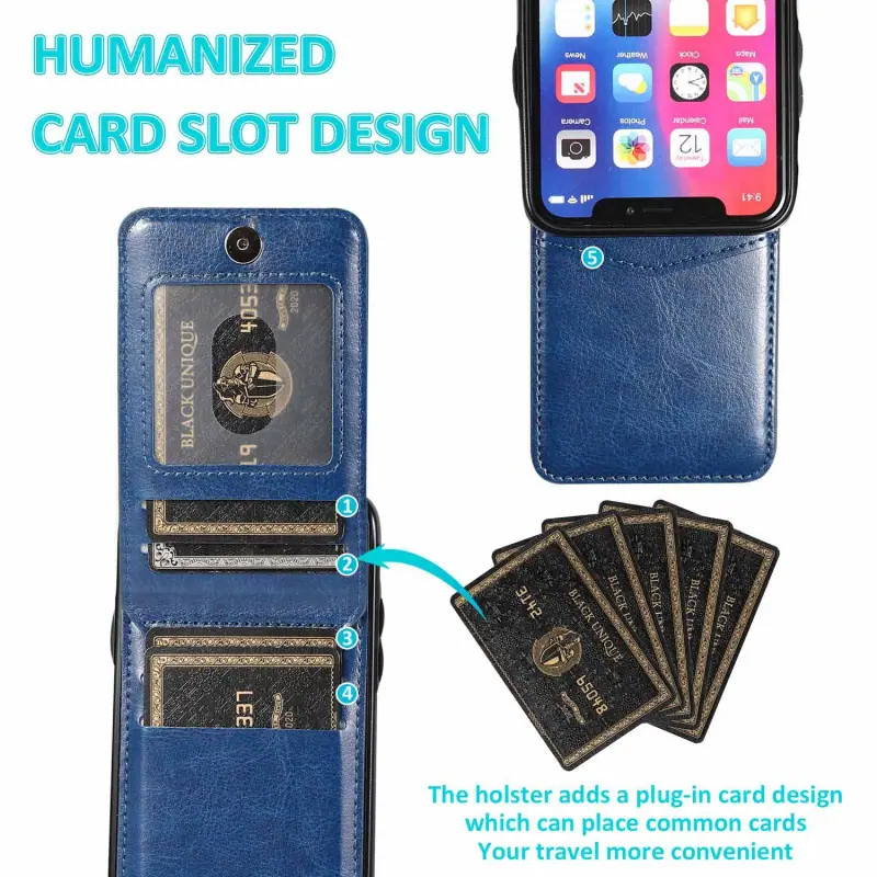 适用苹果X贴皮支架手机壳XR纯色XSMAX插卡皮套iPhon