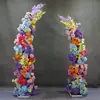 Adereços de Casamento: Arco Floral em Forma de Chifre, Cenário de Palco, Painel Curvo Pronto para Casamento ao Ar Livre