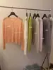 Cardigan de Tricô de Fibra de Bambu e Linho com Renda Vazada de Gola Redonda Fino para Proteção Solar - Novo Verão 2026 - Top Suave e Doce Feminino