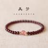 Pulsera de granate real rojo vino natural para mujer, cristal de fresa, cuentas de transferencia, joyería para mujer, multicírculo, multicapa, pulsera de cristal al por mayor