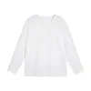 Camiseta Casual Larga de Encaje con Cuello Redondo Holgada Heyhenry para Mujer 2026 Primavera y Otoño Ropa Interior Casual Estilo Coreano Top