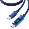 Cable de Carga con Pantalla Digital Carga Rápida de 120W Doble Tipo-C Cable de Datos Adecuado para Apple 15/16 y Cables de Datos Huawei Honor