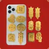 Adesivos de Celular de Ouro Puro: Princesa, Que Você Fique Rica, A Boa Sorte Vem em Ondas, A Riqueza Vem em Ondas, Adesivos Dourados como Presentes