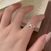 Anillo de Plata de Ley 925 Lazo Perla Natural de Agua Dulce para Mujer Estilo Coreano Nuevo Ins Nicho Simple Combinable Anillo de Plata