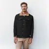 [En Stock para Entrega Rápida] Chaqueta de Hombre Otoño e Invierno Transfronteriza con Forro Polar Algodón Ropa de Trabajo Chaqueta Casual Chaqueta de Hombre Negra