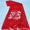 Vestido de Tela de Encaje Bordado con Patrón Floral de Lentejuelas y Cuerda Estilo Étnico Vestido de Noche Vestido de Boda Tela Bordada