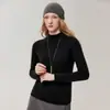 Bai Cai Rong 100% cachemira nueva colección 2026, prêt-à-porter de alta calidad, cuello semi-alto, dobladillo enrollado, estilo americano holgado y cómodo para otoño e invierno
