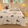 Juego de sábana y fundas de almohada de terciopelo de leche para otoño e invierno, simple y elegante, adecuado para dormitorios de estudiantes, recámaras y uso doméstico