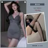 Lencería Sexy Floral Marina Bata de Noche de Satén con Copas, Ropa de Dormir con Cordones en V Profunda, Conjunto de Ropa para el Hogar para Mujer A100