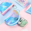 Bolsa para monedas Femenina Mini Compacta Linda de mano Transparente PVC Portátil Conveniente Llavero Almacenamiento de monedas Cartera pequeña