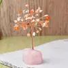 Base de cristal con astillas de cristal de colores, árbol de la fortuna, árbol de cristal, manualidades de decoración para el hogar, cristal rosa, amatista, cristal amarillo