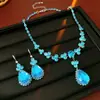 Exquisito Collar con Gancho para Oreja de Zirconia en Forma de Gota de Agua Estilo Francés, Versátil Conjunto Estilo Palacio Vintage, Joyería Exagerada de Gama Alta de Nicho