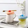 Tampa de copo à prova de vazamentos e poeira, universal para canecas, resistente ao calor, tampa de copo de vidro de grau alimentício, tampa de xícara de chá