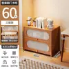 Estantería de almacenamiento, librero de pie, gabinete de almacenamiento integrado de pared, gabinete doméstico de madera maciza con puertas, vitrina a prueba de polvo