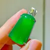 Pingente de Ágata Crisoprásio Verde Imperial Translúcido de Gelo Natural Simples de Alta Qualidade