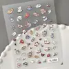 Pegatinas con Oso de Dibujos Animados en Relieve, Varios Diseños Mixtos, Pequeño Oso Blanco 3D con Auriculares, Pegatinas para Uñas DIY, Modelo Yl