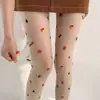 Meias Fina com Estampa de Árvore de Natal Estilo Japonês, Meia-Calça Fina de Renda Vazada Fishnet para Mulheres, Estilo Puro Desejo, Sexy