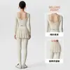 Conjunto de Roupa de Yoga Feminino Casual Respirável com Tela Fitness Duas Peças Roupa Externa Pilates Emagrecedor Corrida Conjunto Esportivo