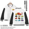 Uniforme de Béisbol para Niños 95 Rayo McQueen, Chaqueta de Bloques de Color Azul y Blanco para Primavera/Otoño