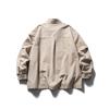 Jaqueta masculina de moda americana Beijie 2024 primavera nova jaqueta workwear lavada masculina jaqueta retrô bordada com gola alta