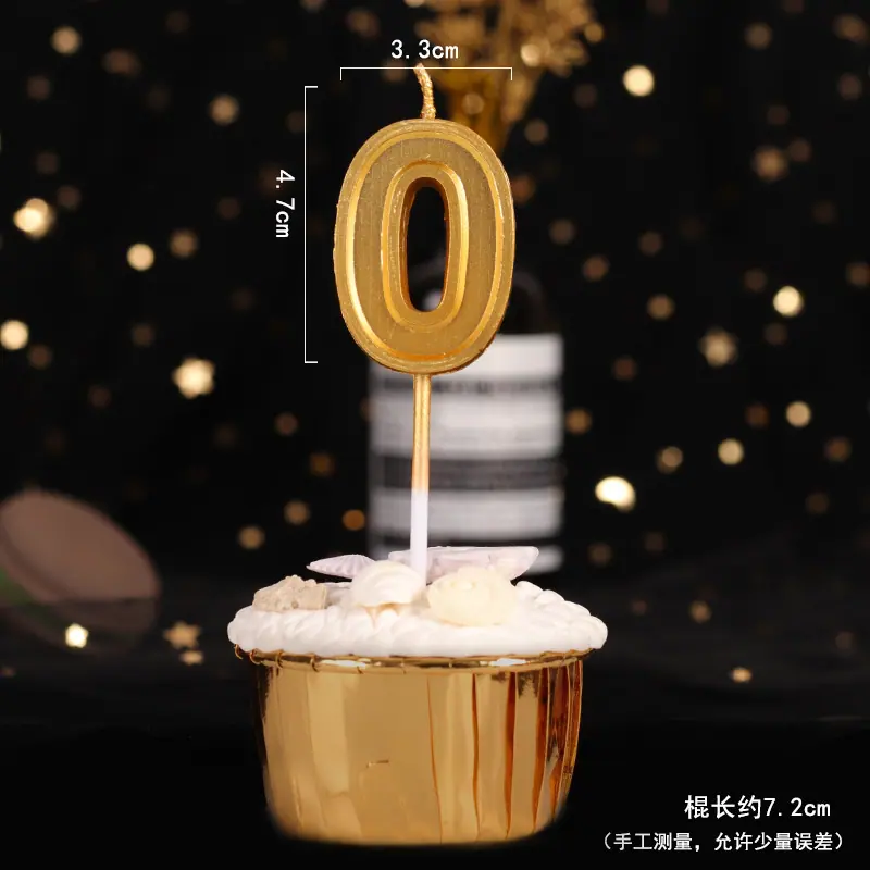 金色数字蜡烛大号生日蜡烛周岁满月儿童生日派对蛋糕装饰摆件插件
